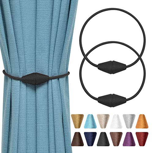 Pretty Jolly Magnetische Vorhang-Raffhalter, handgefertigt, gewebt, bequem, dekorativ, konisch, für Zuhause und Büro, 2 Stück, Schwarz Pretty Jolly Magnetische Vorhang-Raffhalter, handgefertigt, gewebt, bequem, dekorativ, konisch, für Zuhause und Büro, 2 Stück, Schwarz von Pretty Jolly
