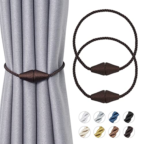 Pretty Jolly Magnetische Vorhang-Raffhalter, handgefertigt, gewebtes Seil, Vorhanghalter, praktisch, dekorativer Vorhang, Raffhalter für Zuhause und Büro, 2 Stück, Kaffee Pretty Jolly Magnetische Vorhang-Raffhalter, handgefertigt, gewebtes Seil, Vorhanghalter, praktisch, dekorativer Vorhang, Raffhalter für Zuhause und Büro, 2 Stück, Kaffee von Pretty Jolly