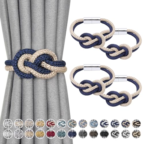 Pretty Jolly Mini magnetische Vorhang Raffhalter Nordisch Einfacher Stil Vorhang-Raffhalter Elegante dekorative Vorhang drapieren Krawatte zurück für Haus Fenster Drapery, Dunkelblau & Beige, 4 Stück Pretty Jolly Mini magnetische Vorhang Raffhalter Nordisch Einfacher Stil Vorhang-Raffhalter Elegante dekorative Vorhang drapieren Krawatte zurück für Haus Fenster Drapery, Dunkelblau & Beige, 4 Stück von Pretty Jolly