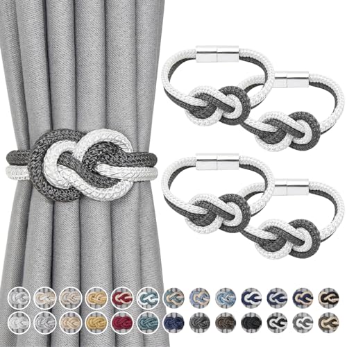 Pretty Jolly Mini magnetische Vorhang Raffhalter Nordisch Einfacher Stil Vorhang-Raffhalter Elegante dekorative Vorhang drapieren Krawatte zurück für Haus Fenster Drapery, Dunkelgrau & Weiß, 4 Stück Pretty Jolly Mini magnetische Vorhang Raffhalter Nordisch Einfacher Stil Vorhang-Raffhalter Elegante dekorative Vorhang drapieren Krawatte zurück für Haus Fenster Drapery, Dunkelgrau & Weiß, 4 Stück von Pretty Jolly