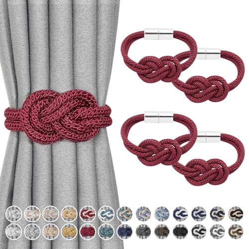 Pretty Jolly Mini magnetische Vorhang Raffhalter Nordisch Einfacher Stil Vorhang-Raffhalter Elegante dekorative Vorhang drapieren Krawatte zurück für Haus & Büro Fenster Drapery, Weinrot, 4 Stück Pretty Jolly Mini magnetische Vorhang Raffhalter Nordisch Einfacher Stil Vorhang-Raffhalter Elegante dekorative Vorhang drapieren Krawatte zurück für Haus & Büro Fenster Drapery, Weinrot, 4 Stück von Pretty Jolly