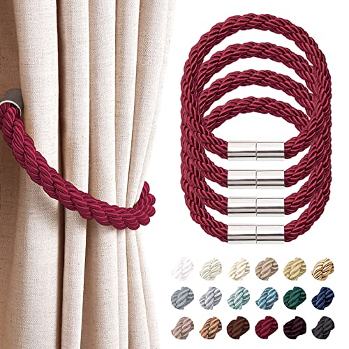 Pretty Jolly 4 Stück starke magnetische Vorhang-Raffhalter, moderner, einfacher Stil, Vorhanghalter, praktisch, dekoratives Gewebe, für dünne oder dicke Fenstervorhänge für Zuhause und Büro (weinrot) Pretty Jolly 4 Stück starke magnetische Vorhang-Raffhalter, moderner, einfacher Stil, Vorhanghalter, praktisch, dekoratives Gewebe, für dünne oder dicke Fenstervorhänge für Zuhause und Büro (weinrot) von Pretty Jolly