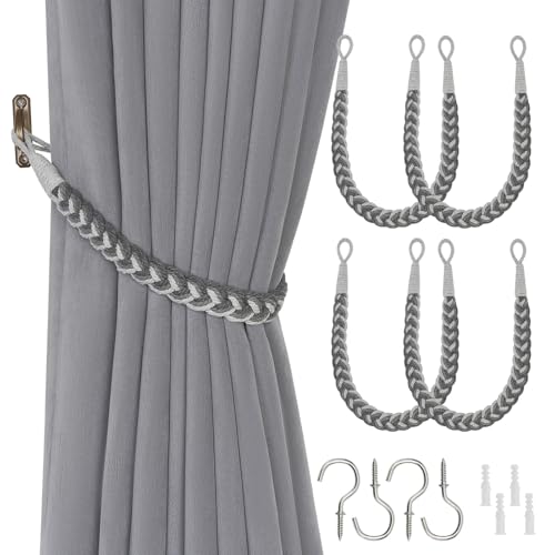 Pretty Jolly Vorhang-Raffhalter aus natürlicher Baumwolle, eleganter Boho-Stil, dekorativer Drapier-Raffhalter, weich, handgewebt, Seil, Vorhanghalter mit Metallhaken für Zuhause, Büro, Vorhänge Pretty Jolly Vorhang-Raffhalter aus natürlicher Baumwolle, eleganter Boho-Stil, dekorativer Drapier-Raffhalter, weich, handgewebt, Seil, Vorhanghalter mit Metallhaken für Zuhause, Büro, Vorhänge von Pretty Jolly