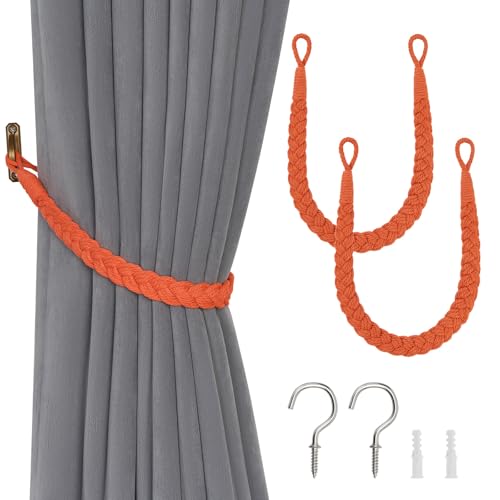 Pretty Jolly Vorhang-Raffhalter aus natürlicher Baumwolle, eleganter Boho-Stil, dekorativer Drapier-Raffhalter, weich, handgewebt, Seil, Vorhanghalter mit Metallhaken für Zuhause und Büro, Vorhänge, Pretty Jolly Vorhang-Raffhalter aus natürlicher Baumwolle, eleganter Boho-Stil, dekorativer Drapier-Raffhalter, weich, handgewebt, Seil, Vorhanghalter mit Metallhaken für Zuhause und Büro, Vorhänge, von Pretty Jolly