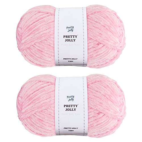 Pretty Jolly Weiches Chenille-Garn, Samt-Garn, ausgefallenes Garn zum Häkeln, Weben, Basteln, Deckengarn zum Stricken, insgesamt 2 x 255 m, 2 x 150 g, Hellrosa Pretty Jolly Weiches Chenille-Garn, Samt-Garn, ausgefallenes Garn zum Häkeln, Weben, Basteln, Deckengarn zum Stricken, insgesamt 2 x 255 m, 2 x 150 g, Hellrosa von Pretty Jolly