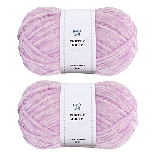 Pretty Jolly Weiches Chenille-Garn, Samt-Garn Zum Häkeln, Weben, Basteln, Deckengarn Zum Stricken - 2 x 255 m, 2 x 150 g, Violett Pretty Jolly Weiches Chenille-Garn, Samt-Garn Zum Häkeln, Weben, Basteln, Deckengarn Zum Stricken - 2 x 255 m, 2 x 150 g, Violett von Pretty Jolly