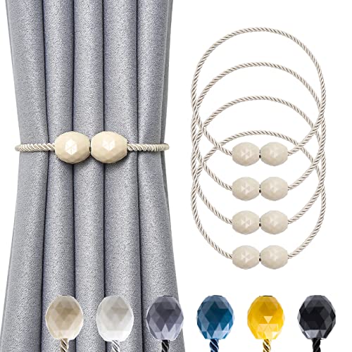 Pretty Jolly magnetische Vorhang Raffhalter, Handgeflochtener Seilvorhanghalter, Elegante dekorative Polyeder Vorhang Krawatte Rücken für Haus & Büro Fenster Drapery, Beige, 4 Stück Pretty Jolly magnetische Vorhang Raffhalter, Handgeflochtener Seilvorhanghalter, Elegante dekorative Polyeder Vorhang Krawatte Rücken für Haus & Büro Fenster Drapery, Beige, 4 Stück von Pretty Jolly