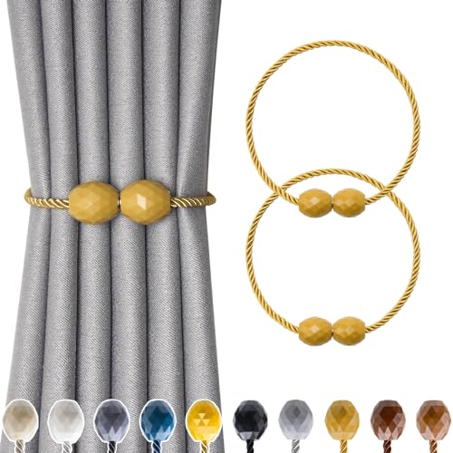 Pretty Jolly magnetische Vorhang Raffhalter, Handgeflochtener Seilvorhanghalter, Elegante dekorative Polyeder Vorhang Krawatte Rücken für Haus & Büro Fenster Drapery, Gold, 2 Stück Pretty Jolly magnetische Vorhang Raffhalter, Handgeflochtener Seilvorhanghalter, Elegante dekorative Polyeder Vorhang Krawatte Rücken für Haus & Büro Fenster Drapery, Gold, 2 Stück von Pretty Jolly
