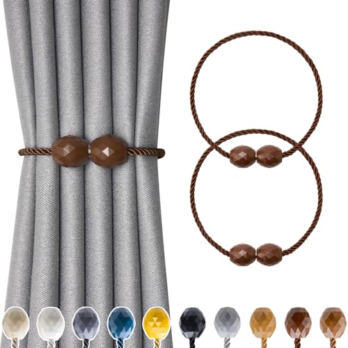Pretty Jolly magnetische Vorhang Raffhalter, Handgeflochtener Seilvorhanghalter, Elegante dekorative Polyeder Vorhang Krawatte Rücken für Haus & Büro Fenster Drapery, Kaffee, 2 Stück Pretty Jolly magnetische Vorhang Raffhalter, Handgeflochtener Seilvorhanghalter, Elegante dekorative Polyeder Vorhang Krawatte Rücken für Haus & Büro Fenster Drapery, Kaffee, 2 Stück von Pretty Jolly