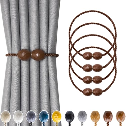 Pretty Jolly magnetische Vorhang Raffhalter, Handgeflochtener Seilvorhanghalter, Elegante dekorative Polyeder Vorhang Krawatte Rücken für Haus & Büro Fenster Drapery, Kaffee, 4 Stück Pretty Jolly magnetische Vorhang Raffhalter, Handgeflochtener Seilvorhanghalter, Elegante dekorative Polyeder Vorhang Krawatte Rücken für Haus & Büro Fenster Drapery, Kaffee, 4 Stück von Pretty Jolly
