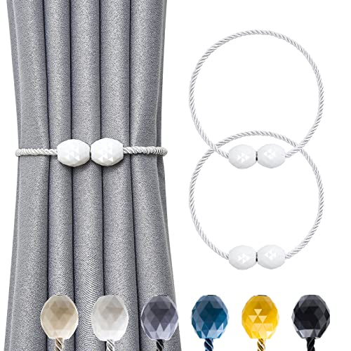 Pretty Jolly magnetische Vorhang Raffhalter, Handgeflochtener Seilvorhanghalter, Elegante dekorative Polyeder Vorhang Krawatte Rücken für Haus & Büro Fenster Drapery, Weiß, 2 Stück Pretty Jolly magnetische Vorhang Raffhalter, Handgeflochtener Seilvorhanghalter, Elegante dekorative Polyeder Vorhang Krawatte Rücken für Haus & Büro Fenster Drapery, Weiß, 2 Stück von Pretty Jolly