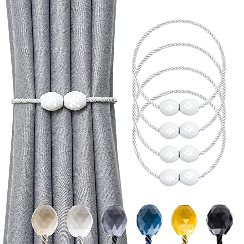 Pretty Jolly magnetische Vorhang Raffhalter, Handgeflochtener Seilvorhanghalter, Elegante dekorative Polyeder Vorhang Krawatte Rücken für Haus & Büro Fenster Drapery, Weiß, 4 Stück Pretty Jolly magnetische Vorhang Raffhalter, Handgeflochtener Seilvorhanghalter, Elegante dekorative Polyeder Vorhang Krawatte Rücken für Haus & Büro Fenster Drapery, Weiß, 4 Stück von Pretty Jolly