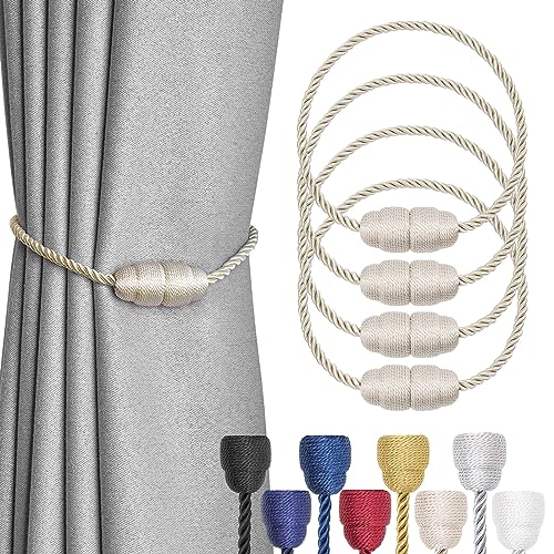 Pretty Jolly magnetische Vorhang Raffhalter handgefertigtes Gewebe Seil Vorhang-Raffhalter Elegante dekorative Vorhang drapieren Krawatte zurück für Haus & Büro Fenster Drapery, Beige, 4 Stück Pretty Jolly magnetische Vorhang Raffhalter handgefertigtes Gewebe Seil Vorhang-Raffhalter Elegante dekorative Vorhang drapieren Krawatte zurück für Haus & Büro Fenster Drapery, Beige, 4 Stück von Pretty Jolly