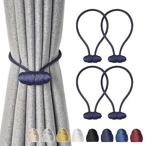 Pretty Jolly magnetische Vorhang Raffhalter handgefertigtes Gewebe Seil Vorhang-Raffhalter Elegante dekorative Vorhang drapieren Krawatte zurück für Haus & Büro Fenster Drapery, Dunkelblau, 4 Stück Pretty Jolly magnetische Vorhang Raffhalter handgefertigtes Gewebe Seil Vorhang-Raffhalter Elegante dekorative Vorhang drapieren Krawatte zurück für Haus & Büro Fenster Drapery, Dunkelblau, 4 Stück von Pretty Jolly