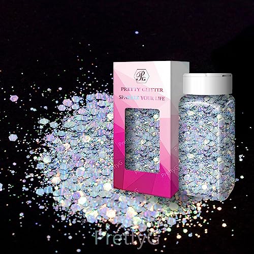 PrettyG 57 g Shaker/57 g Box Katzenauge Fischschuppen Chunky Mixes Pailletten Glitzer Puder für Harz Basteln Tumbler Slime Nail Art Dekoration MYC (02) von PrettyG