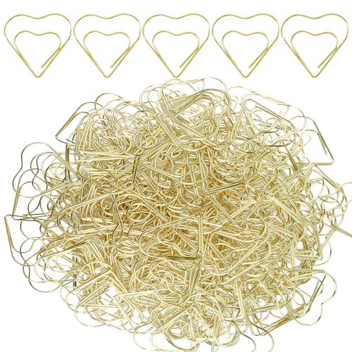 100 Stück Büroklammern Herz,Herzförmige goldene Büroklammern,goldene Büroklammern,Mini-Büroklammern,für Dokumente,Schulbürobedarf,Dekoration für Hochzeiten 100 Stück Büroklammern Herz,Herzförmige goldene Büroklammern,goldene Büroklammern,Mini-Büroklammern,für Dokumente,Schulbürobedarf,Dekoration für Hochzeiten von Pretwad