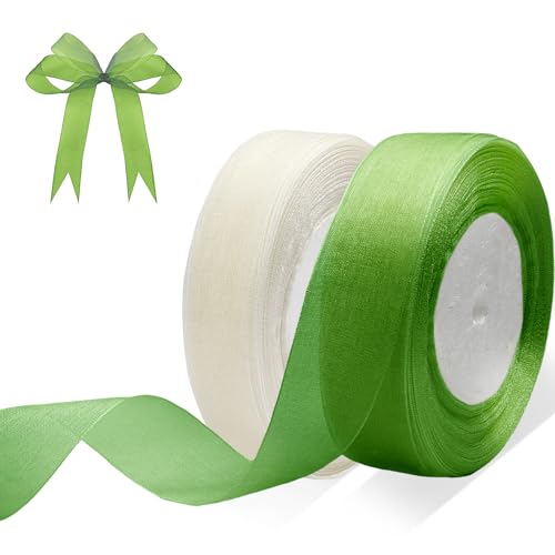 2 Rollen Organza Bänder,OrganzaTransparent Geschenkband,Organzaband Salbeigrün,45m x 2.5cm Breit Chiffon Geschenkbänder,Transparentes Chiffonband Geschenkband für Kuchen Geschenkverpackung, Hochzeit 2 Rollen Organza Bänder,OrganzaTransparent Geschenkband,Organzaband Salbeigrün,45m x 2.5cm Breit Chiffon Geschenkbänder,Transparentes Chiffonband Geschenkband für Kuchen Geschenkverpackung, Hochzeit von Pretwad