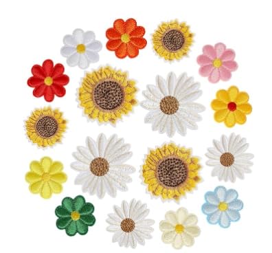 36 Stück Blumen zum Aufbügeln – 3 Größen, niedliche Gänseblümchen und Sonnenblumen, bestickte Applikationen für Kleidung, Gänseblümchen, zum Aufbügeln oder Aufnähen, für Kleidung, bestickt, für 36 Stück Blumen zum Aufbügeln – 3 Größen, niedliche Gänseblümchen und Sonnenblumen, bestickte Applikationen für Kleidung, Gänseblümchen, zum Aufbügeln oder Aufnähen, für Kleidung, bestickt, für von Pretwad