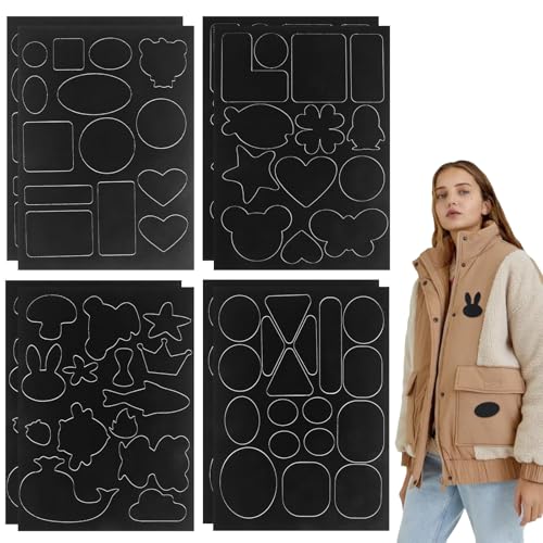 8-Stücke schwarzer Nylon kleidung Reparatur selbstklebend flicken,Flicken Selbstklebend Stoff,Wasserdichtes Daunenjacke Reparaturflickefür Jacken, Zelte, Oberbekleidung, 20x14.5cm (118 Stück) von Pretwad