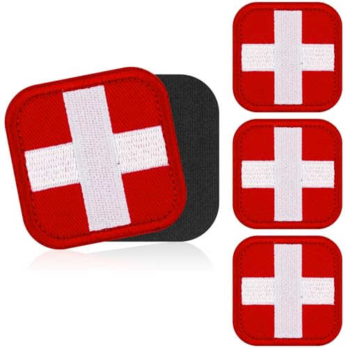 Medic Erste-Hilfe-Set, 3 Stück, medizinisches rotes Kreuz, taktische medizinische Patches, Erste-Hilfe-Patches, taktischer Klett-Patch, Krankenschwester, Arzt, Notfall-Logo-Aufnäher für Kappen von Pretwad