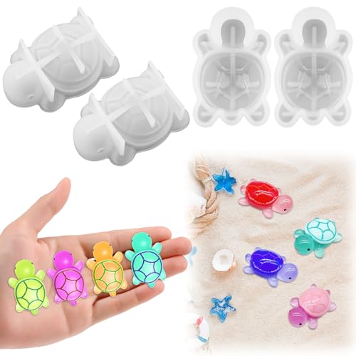 Mini-Meeresschildkröten-Silikonformen für Harzguss, 3D-Epoxid-Form, DIY-Bastelset, Mikro-Landschaftsdekoration, Puppenhaus-Zubehör, Kuchendekoration, Schmuckherstellung, Partyzubehör, 4 Stück Mini-Meeresschildkröten-Silikonformen für Harzguss, 3D-Epoxid-Form, DIY-Bastelset, Mikro-Landschaftsdekoration, Puppenhaus-Zubehör, Kuchendekoration, Schmuckherstellung, Partyzubehör, 4 Stück von Pretwad