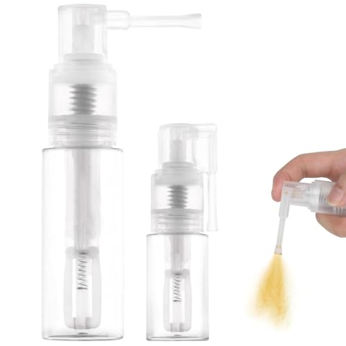 Pretwad 2 Stück Glitzer-Staubsprüher, Pudersprühflasche, Glitzersprühpumpe für Bastelarbeiten, Kuchen, Kleidung, Trockenpudersprühflasche leer 35 ml, 14 ml von Pretwad