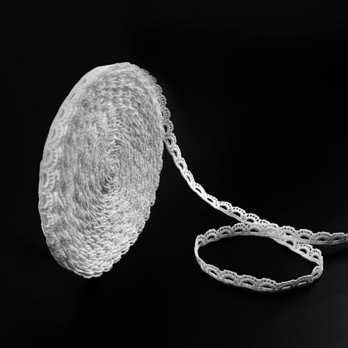 Weißes Spitzenband, 1,1 cm, 12,7 m, gehäkelte Spitzenborte zum Nähen, Vintage-Stil, gehäkelte Spitzenbänder, breite dehnbare Spitzenborte für Bastelarbeiten, Blumenstrauß, Nähen, Hochzeit, Verpackung Weißes Spitzenband, 1,1 cm, 12,7 m, gehäkelte Spitzenborte zum Nähen, Vintage-Stil, gehäkelte Spitzenbänder, breite dehnbare Spitzenborte für Bastelarbeiten, Blumenstrauß, Nähen, Hochzeit, Verpackung von Pretwad