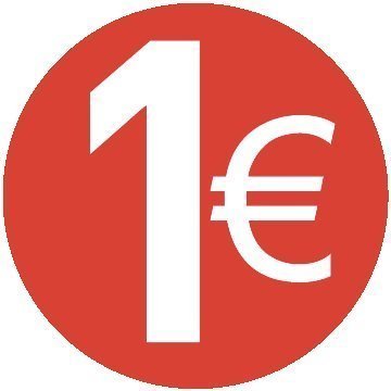 1 Euro Pack 200-30mm Rot Preis Aufkleber von Price stickers