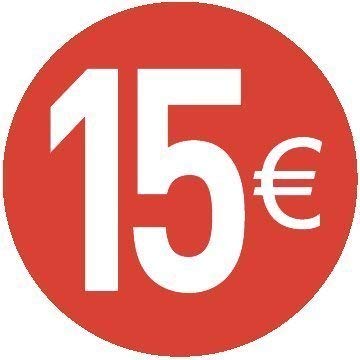 15 € Euro - Packung zu 200 Stück - 30mm Rot - Price Stickers von Price stickers
