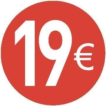 19 € Euro - Packung zu 200 Stück - 30mm Rot - Price Stickers von Price stickers