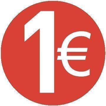 1€ Euro - Packung zu 200 Stück - 13mm Rot - Price Stickers von Price stickers