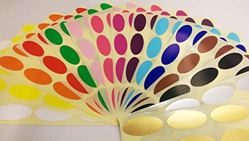 21 x 48mm oval - sortiert/Vermischt Packungen mit Farbcode Sticker/bunt Klebeetiketten/Punkte 21 x 48mm oval - sortiert/Vermischt Packungen mit Farbcode Sticker/bunt Klebeetiketten/Punkte von Price stickers