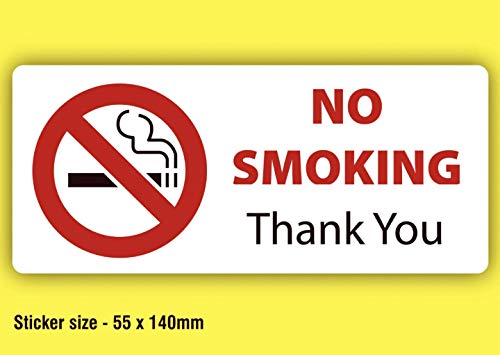 No Smoking Sticker - 55 x 140mm Rechtecke, Pack - 10 von Price stickers