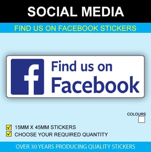 Price stickers finden sie uns auf facebook stickers - 15 x 45 mm - 100 von Price stickers