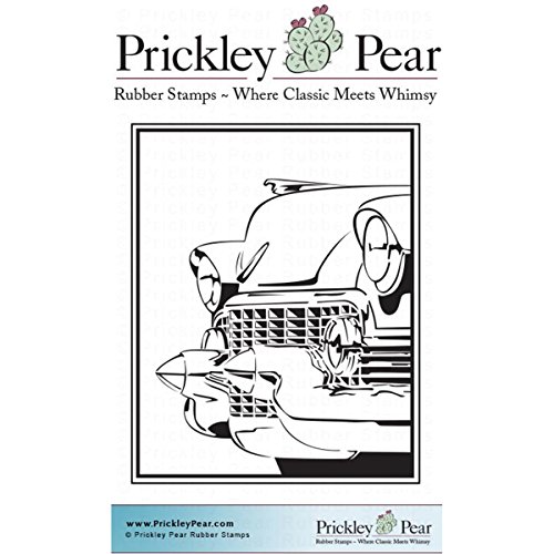 Prickley Pear selbst Briefmarken 2,5 x 2 Vintage Cadillac, Acryl, Mehrfarbig, 2-teilig von Prickley Pear