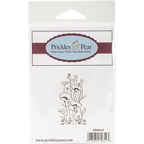 Prickley Pear selbst Briefmarken 2 Zoll x 1,75 Mohn Garten, Acryl, Mehrfarbig, 3-teilig von Prickley Pear