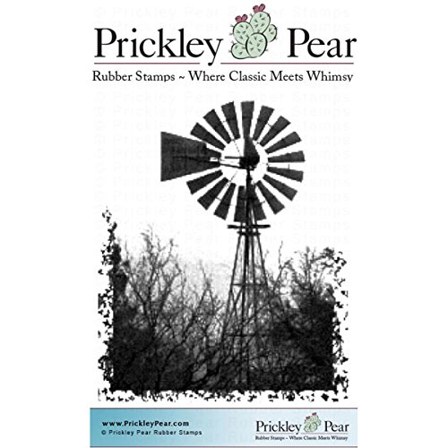 Prickley Pear selbst Briefmarken 3 Zoll x 2,5 Windmühle, Acryl, Mehrfarbig, 2-teilig von Prickley Pear