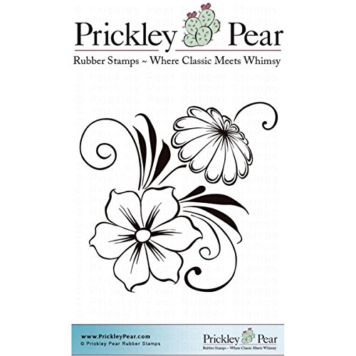 Prickley Pear selbst Briefmarken 5,7 cm x 2 Blume Swag, Acryl, Mehrfarbig, 3-teilig von Prickley Pear