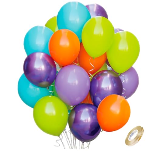 Luftballons Obst Grün Blau Set – 50 Stück 30cm Helium Latex Grün Metallic Macaron Lila Orange Luftballons Helium Ballon Set als Mädchen Frauen Geburtstag Hochzeit Verlobung Party Dekoration – Pricl™ von Pricl
