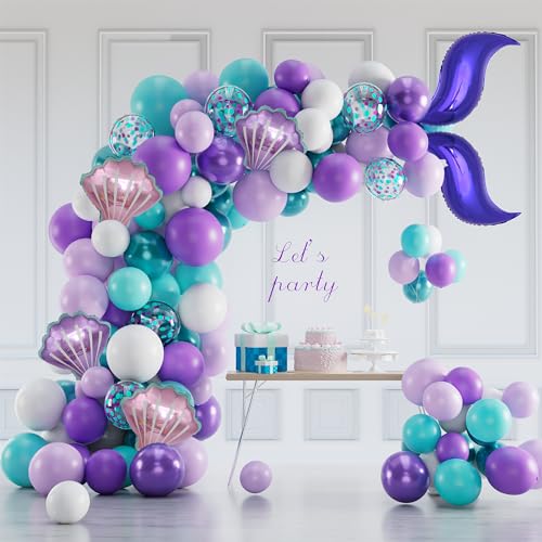 Meerjungfrau Premium Luftballon Girlande Set - 100% Reiner Naturlatex & 100% Biologisch - 104 Stück - Meerjungfrau Geburtstag Party Karneval - Pricl™ von Pricl