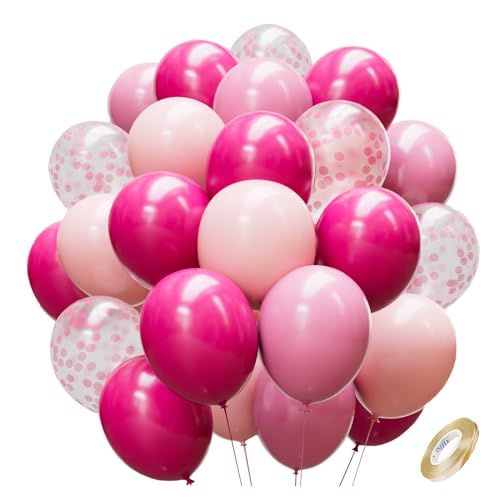 Rose Rot Luftballons Rose pink Retro Pfirsich,66 Stück 30cm Rose pink Retro Pfirsich Helium Ballons Set für Geburtstag Baby Shower Jubiläum Hochzeit Party JGA Dekoration von Pricl