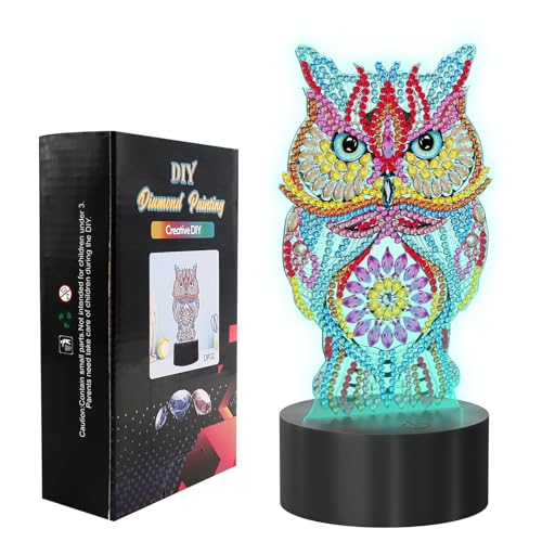 Geschenke für Mädchen 6-12 Jahre, Bastelset Eule Diamond Painting Nachtlicht für Kinder Mädchen, Basteln Malen Nach Zahlen Geburtstagsgeschenk Weihnachtsgeschenke für Mädchen 6 7 8 9 10 11 12 Jahre Geschenke für Mädchen 6-12 Jahre, Bastelset Eule Diamond Painting Nachtlicht für Kinder Mädchen, Basteln Malen Nach Zahlen Geburtstagsgeschenk Weihnachtsgeschenke für Mädchen 6 7 8 9 10 11 12 Jahre von Priksia