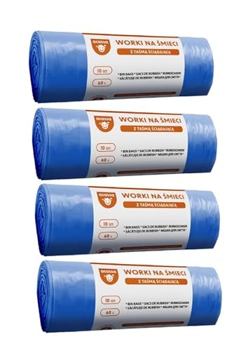 Schwerlast-Müllsäcke 60 l blau 4 x 10 Beutel Mülltüten mit praktischem Zugband, tropf- und durchstoßsichere Müllbeutel für schweren Abfall aus Haus und Garten Schwerlast-Müllsäcke 60 l blau 4 x 10 Beutel Mülltüten mit praktischem Zugband, tropf- und durchstoßsichere Müllbeutel für schweren Abfall aus Haus und Garten von Prima