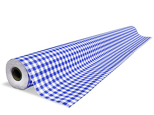 Tischdecke Folie auf Rolle - Trend Karo Blau-Weiß Kariert, 1,40m x 15,00m, Wasserabweisender Outdoor Tischbelag für Party und Eventbereich, Oktoberfest, Gastronomie, Oeko Tex Standard 100 zertifiziert Tischdecke Folie auf Rolle - Trend Karo Blau-Weiß Kariert, 1,40m x 15,00m, Wasserabweisender Outdoor Tischbelag für Party und Eventbereich, Oktoberfest, Gastronomie, Oeko Tex Standard 100 zertifiziert von Primaflor - Ideen in Textil