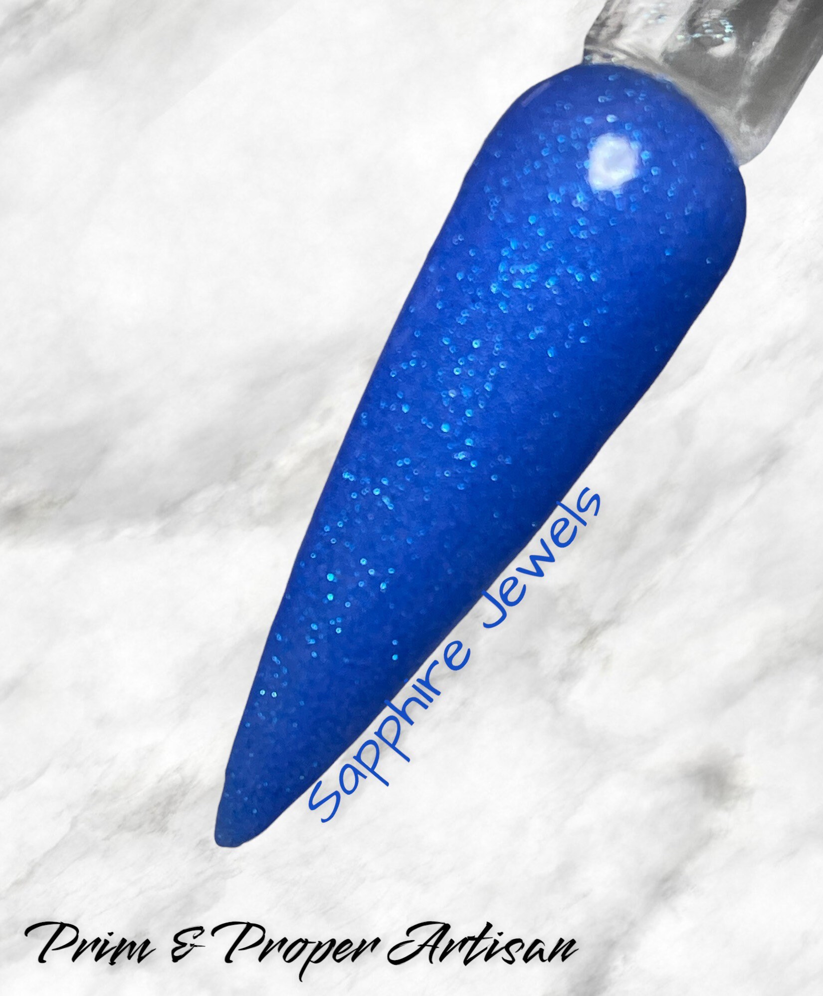 Saphirjuwelen Blaues Nail Dip/Dual Purpose Acrylpulver. Mikroflocken. Leuchtet Im Dunkeln. Schimmernde Nägel von PrimandProperArtisan
