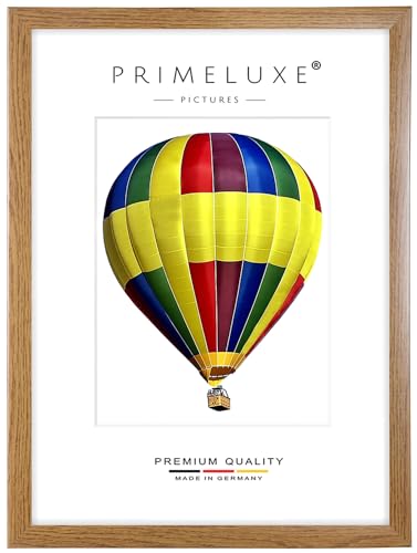 PrimeLuxe Holz Bilderrahmen 15 x 22 cm (Bildmaß) in Eiche Rustikal | Farbe und Größe wählbar | Rahmen für Poster | Puzzle | Foto collage | MADE IN GERMANY von PrimeLuxe