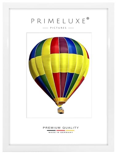 PrimeLuxe Holz Bilderrahmen 39 x 49 cm (Bildmaß) in Weiß-Hochglanz | Farbe und Größe wählbar | Rahmen für Poster | Puzzle | Foto collage | MADE IN GERMANY von PrimeLuxe