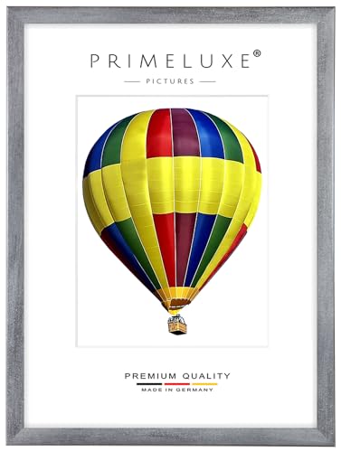 PrimeLuxe Holz Bilderrahmen 41 x 51 cm (Bildmaß) in Grau-gewischt | Farbe und Größe wählbar | Rahmen für Poster | Puzzle | Foto collage | MADE IN GERMANY von PrimeLuxe