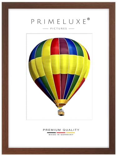 PrimeLuxe Holz Bilderrahmen 45 x 60 cm (Bildmaß) in Wenge Braun | Farbe und Größe wählbar | Rahmen für Poster | Puzzle | Foto collage | MADE IN GERMANY von PrimeLuxe