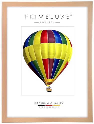 PrimeLuxe Holz Bilderrahmen 52 x 70 cm (Bildmaß) in Buche Natur | Farbe und Größe wählbar | Rahmen für Poster | Puzzle | Foto collage | MADE IN GERMANY von PrimeLuxe